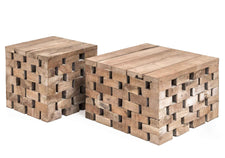 Gommaıre - Puzzle Teak Coffee Table Set